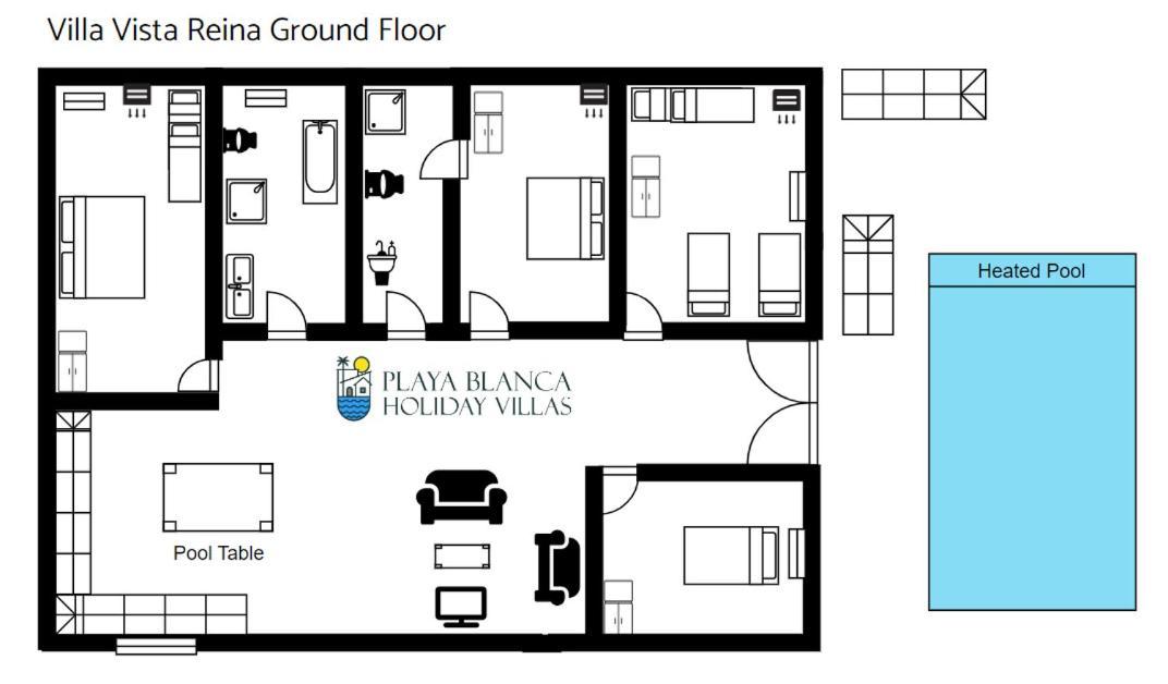 Villa Vista Reina - Luxury 6 Bedroom - Heated Pool- Views - Pool Table - Vista Lobos - Playa Blanca Екстер'єр фото